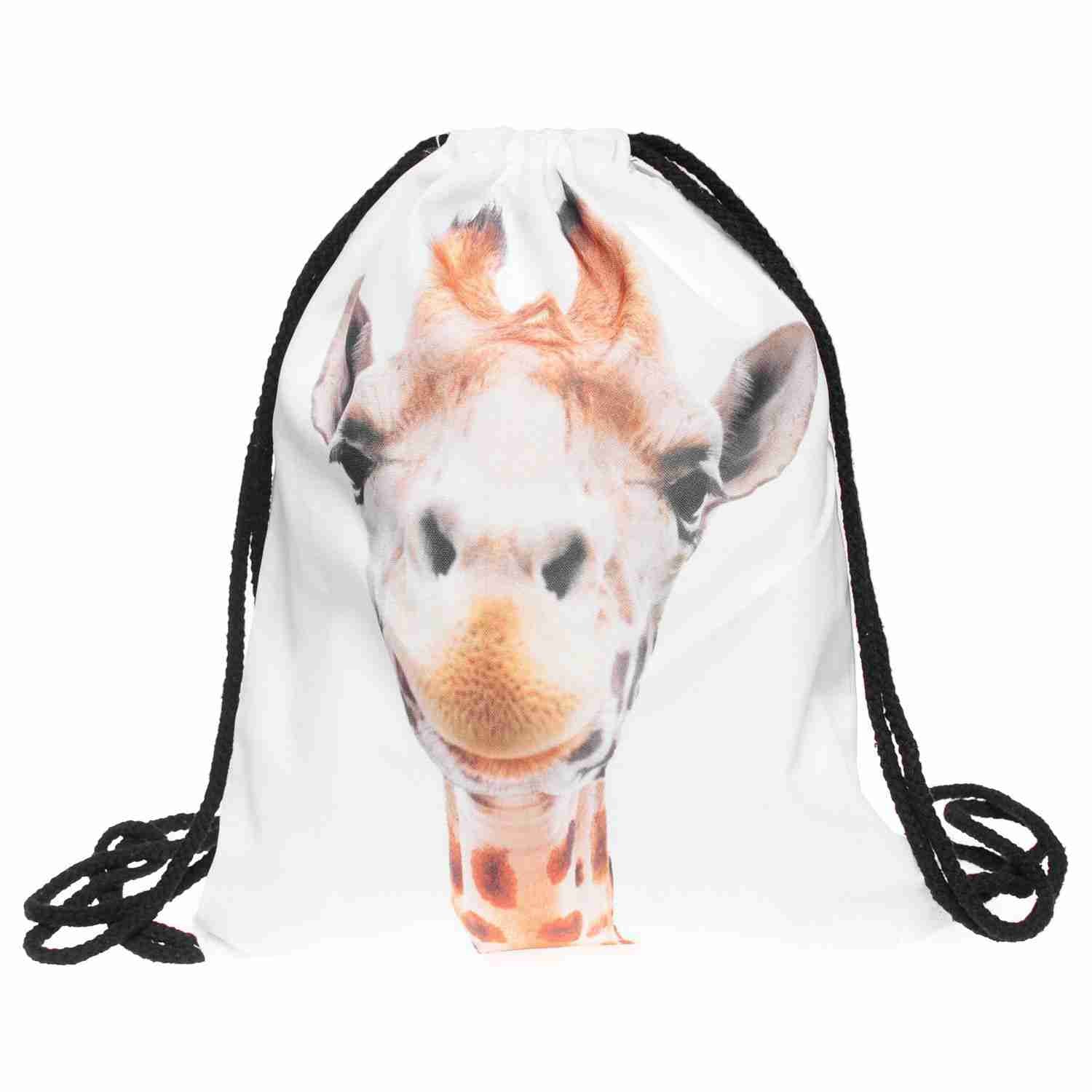 Men’s Women’s Kids bag Teenage Drawstring Bag Shoulder School Backpack Rucksack backpack String Travel Gym (Deer head )